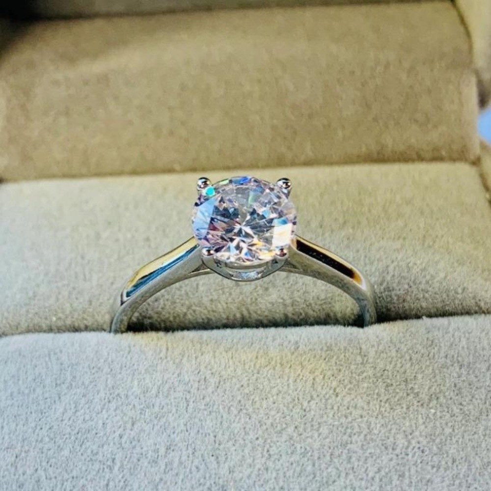 18K White Gold Plated Ring